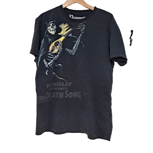 Vintage Grim Reaper Tshirt Men Size Large Black Guitar Dragonfly Clothing READ - Picture 1 of 11